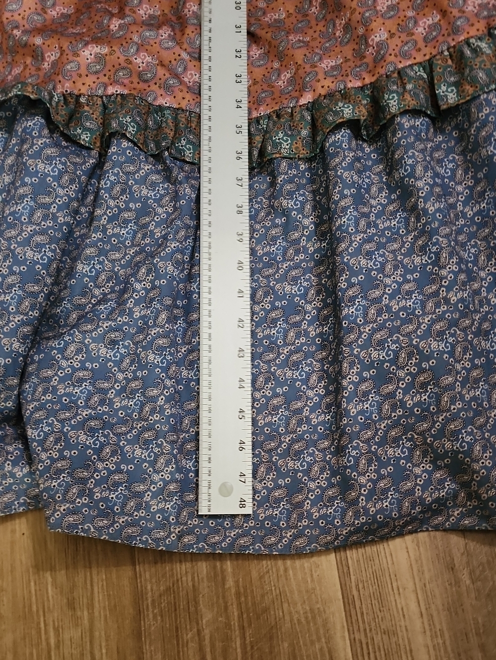 Lucca Couture Patchwork Floral Maxi Dress Tiered Ruffle Boho Cottagecore L - Picture 8 of 12